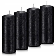 Świece - Świece ozdobne czarne walec kokon 15/6 zestaw 4 sz - miniaturka - grafika 1