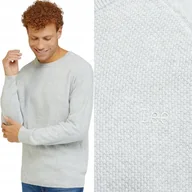 Swetry męskie - Lee Raglan Crew Knit Slim Grey Mele Dopasowany Bawełniany Szary Sweter S - miniaturka - grafika 1