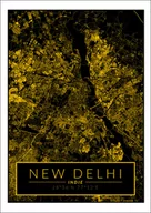 Plakaty - Galeria Plakatu, Delhi mapa złota, 30x40 cm - miniaturka - grafika 1