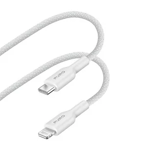 PURO Fabric - Kabel w oplocie USB-C / Lightning MFi 1,2m (biały) - Kable USB - miniaturka - grafika 1
