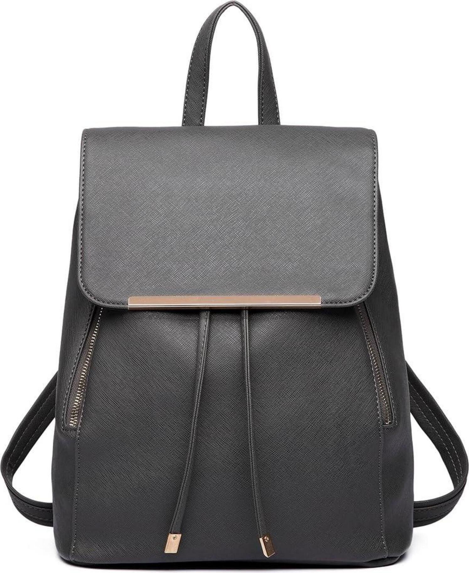 Plecak damski ze sztucznej skóry Elegancki plecak miejski ze sznurkiem do ściągania