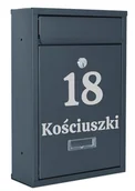 Skrzynki na listy - Skrzynka na listy GUSTAV antracyt z napisem - miniaturka - grafika 1