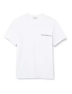 Emporio Armani Underwear Men's Crew Neck Core pasek z logo, 2-pak, biały, eclipse, M, White/Eclipse, M - Paski - miniaturka - grafika 1