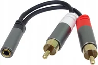 Kable komputerowe i do monitorów - PremiumCord PremiumCord kabel HQ Jack 3.5mm Female - 2x CINCH Male 15cm - miniaturka - grafika 1