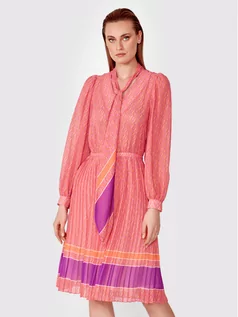 Sukienki - Simple Sukienka codzienna SI22-SUD041 Różowy Regular Fit - grafika 1