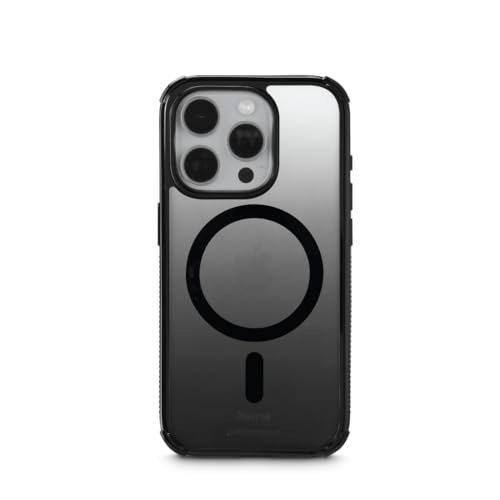 Hama Etui na telefon komórkowy Extreme Protect do iPhone 15 Pro i MagSafe (D3O Bumper, odporne na uderzenia, upadki, nietłukące, magnetyczne etui do ładowania indukcyjnego, gradient kolorów), czarne