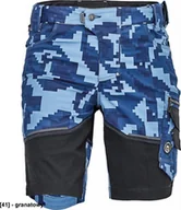 Odzież robocza - CERVA NEURUM CAMOUFLAGE szorty - męskie szorty robocze, 6 kieszeni, elastyczny materiał Trifibetex z nadrukiem moro, odblaski - granatowy 62 - miniaturka - grafika 1