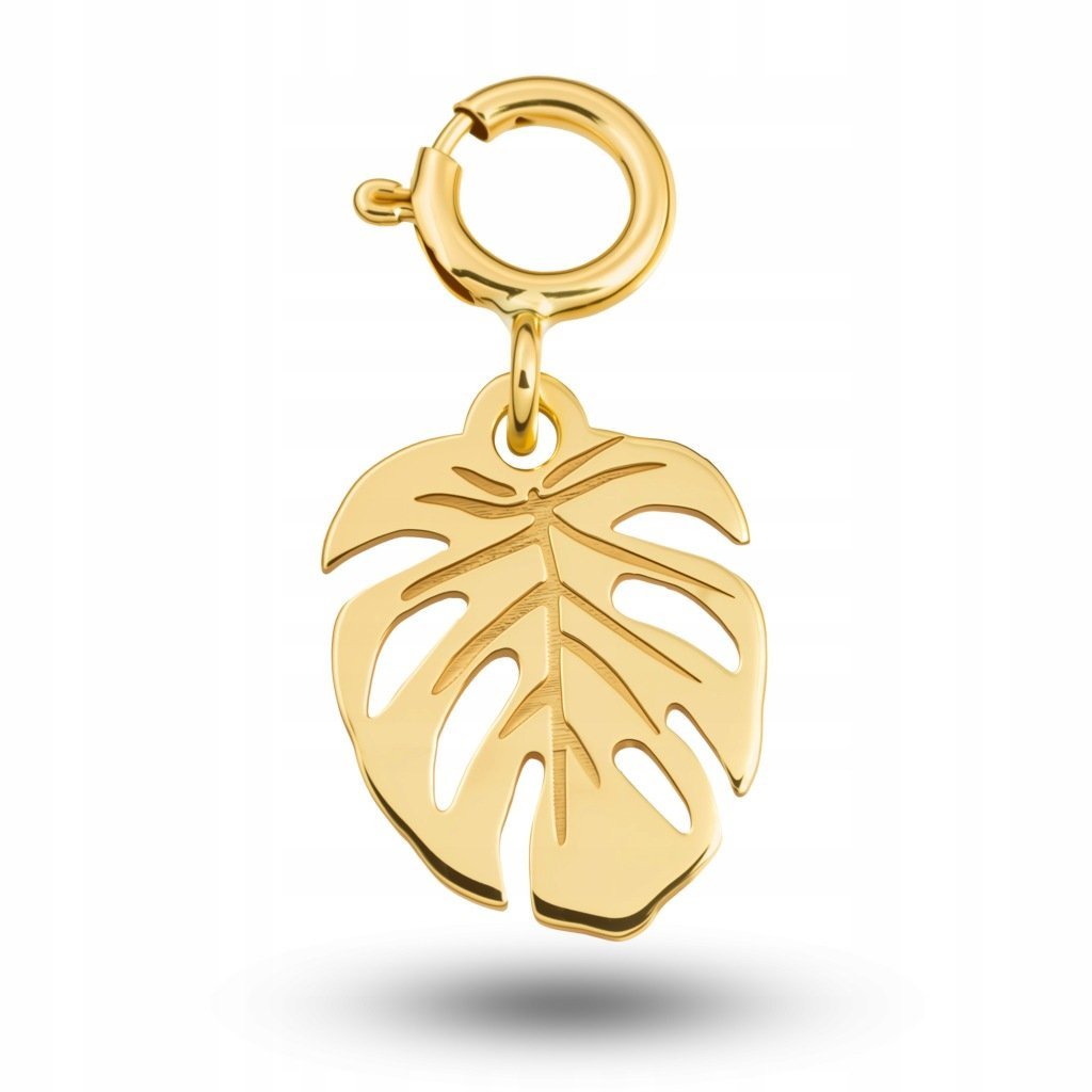 Złoty Charms na bransoletkę Monstera próba 585