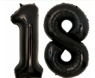 BALONY NA 18 URODZINY CZARNE - DUŻE 100 CM CYFRY - Balony i akcesoria - miniaturka - grafika 1