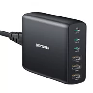 Ładowarki do telefonów - Ładowarka sieciowa Rocoren 3x USB-C, 3x USB, GaN, 100W (czarna) - miniaturka - grafika 1