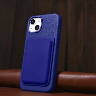 iCarer Litchi Premium Leather Case skórzane etui iPhone 14 magnetyczne z MagSafe ciemnoniebieski (WMI14220709-DB) - Etui i futerały do telefonów - miniaturka - grafika 15