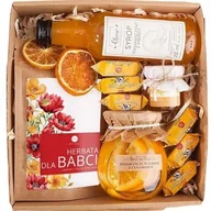 Zestawy upominkowe - ZESTAW PREZENTOWY PREZENT dla Babci DZIEŃ BABCI URODZINY POMARAŃCZA SYROP NAPAR MIÓD - miniaturka - grafika 1