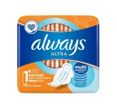 Podpaski - ALWAYS ULTRA PODPASKI HIGIENICZNE ZE SKRZYDEŁKAMI 1 NORMAL 10 SZTUK - miniaturka - grafika 1