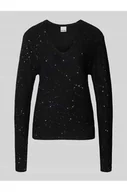 Swetry damskie - Sweter z dzianiny z cekinami model DAMIAN - Ichi - miniaturka - grafika 1