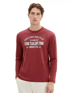 TOM TAILOR Koszulka męska z długim rękawem, 32220 – Burned Bordeaux Red, XL - Koszulki męskie - miniaturka - grafika 1