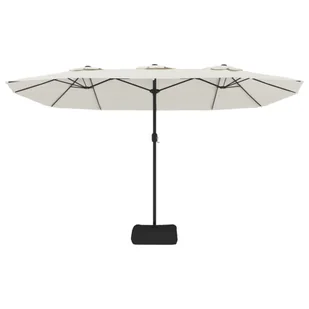 Podwójny parasol ogrodowy z LED, piaskowa biel, 449x245 cm Lumarko - Parasole ogrodowe - miniaturka - grafika 6