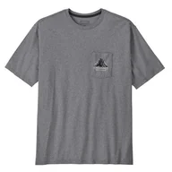 Koszulki sportowe męskie - Koszulka męska Patagonia M's Chouinard Crest Pocket Responsibili-Tee Rozmiar: L / Kolor: szary - miniaturka - grafika 1