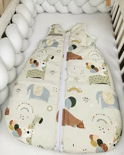 Śpiworek do spania dla niemowlaków „Funny animals" Bawełna premium 1 tog - Śpiworki dla dzieci - miniaturka - grafika 1