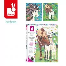 Janod Zestaw kreatywny Malowanie po numerach Konie 7+, - Malowanie po numerach - miniaturka - grafika 1