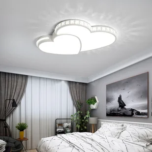 Lampa sufitowa LED kryształowa metalowa nowoczesna lampa w kształcie serca lampa wisząca żyrandol lampa sufitowa zimna biała 24W do salonu sypialnia pokój dziecięcy jadalnia korytarz bar kawiarnia restauracja - Lampy sufitowe - miniaturka - grafika 1