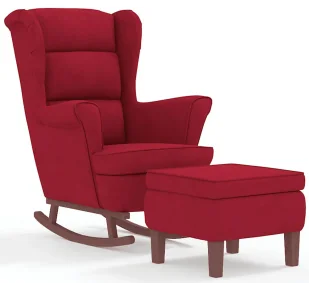 Czerwony fotel wypoczynkowy uszak na płozach + podnóżek R4-A20 - Fotele Czerwony fotel wypoczynkowy uszak na płozach + podnóżek R4-A20 - Fotele - miniaturka - grafika 1