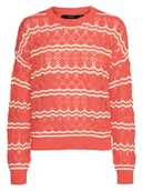 Swetry damskie - Vero Moda Sweter w kolorze czerwono-kremowym - miniaturka - grafika 1