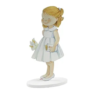 mopec Pack pastelowa figurka komunijna dziewczynka z anodyzowaną tęczą, metal, biała, 4,2 x 8,5 x 16 cm, 2 sztuki - Pamiątka Pierwszej Komunii Świętej - miniaturka - grafika 1