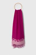 Apaszki i szaliki damskie - Pinko szalik wełniany kolor fioletowy wzorzysty - miniaturka - grafika 1