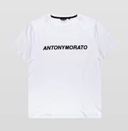 Koszulki męskie - T-Shirt Męski Antony Morato Super Slim Fit White - M - miniaturka - grafika 1