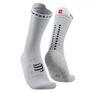 Skarpetki kolarskie - COMPRESSPORT Skarpetki rowerowe ProRacing Socks V4 ULTRALIGHT BIKE white/black - grafika 1