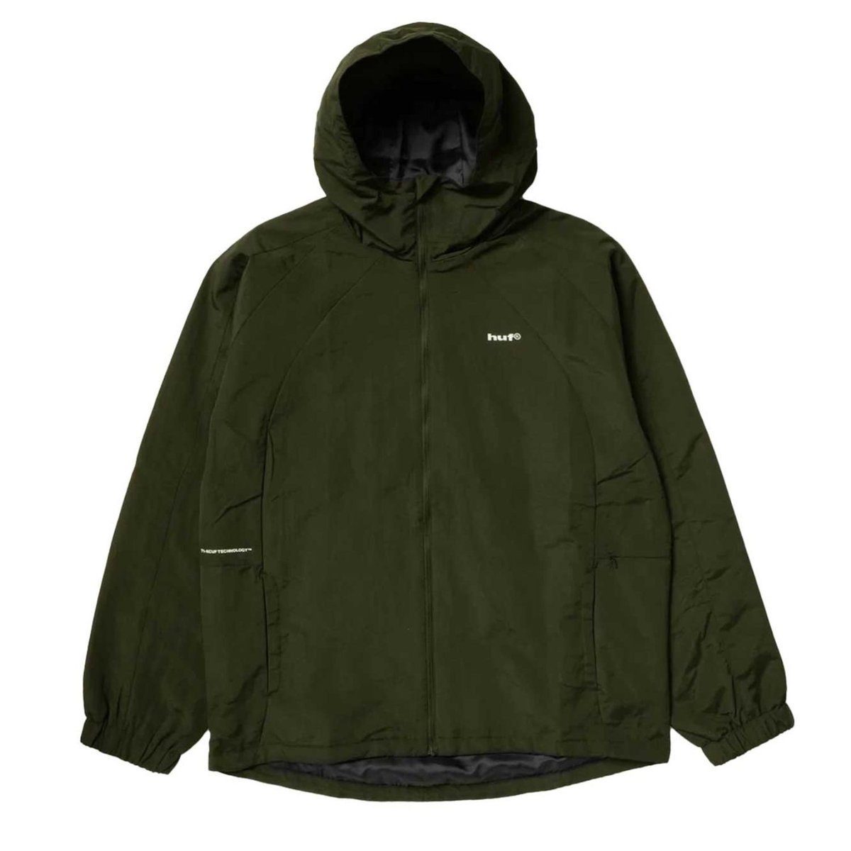 Kurtka męska HUF Set Shell wiatrówka techniczna z kapturem zielona-M