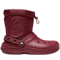 Kozaki damskie - Buty zimowe damskie Crocs Classic Lined neo Puff bordowe 206630 612-38/39 - miniaturka - grafika 1