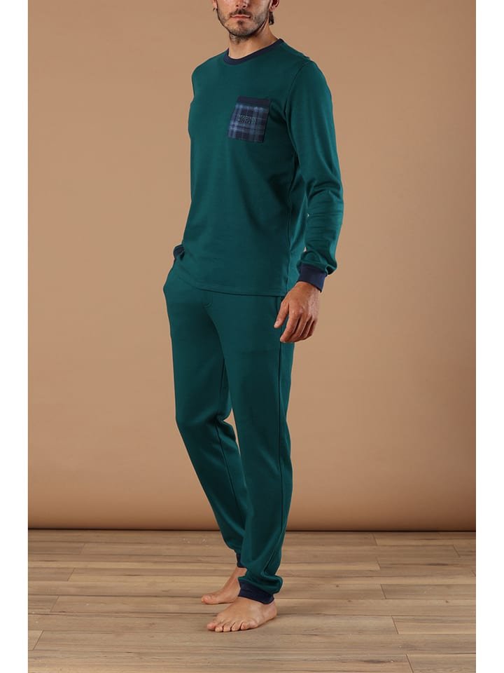 maryplaid Piżama w kolorze zielonym