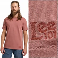 Koszulki męskie - Lee 101 CORE TEE Redwood koralowy t-shirt bawełniana koszulka premium S - miniaturka - grafika 1