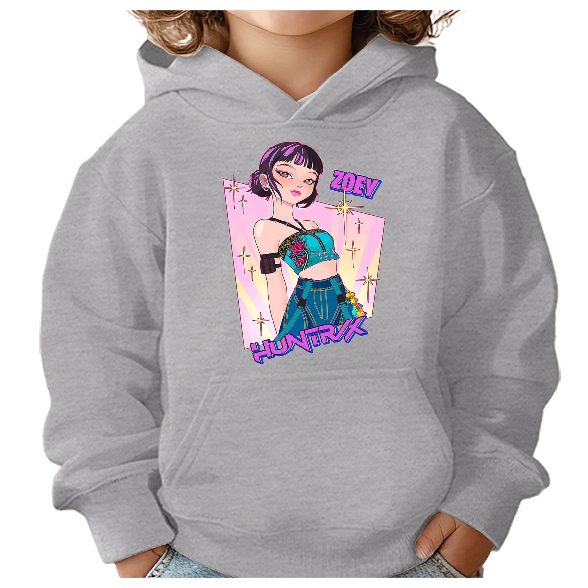 BLUZA DZIECIĘCA HUNTRIX ZOEY KPOP 122-128 Z KAPTUREM BAWEŁNIANA JAKOŚĆ