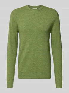 Sweter z dzianiny z prążkowanymi wykończeniami model ‘BRANKO’ - Swetry męskie - miniaturka - grafika 1