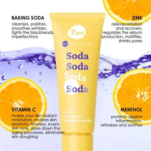 7DAYS Beauty My Beauty Week Soda Facial Deep Pore Cleanse & Scrub 80 ml - Kosmetyki do demakijażu - miniaturka - grafika 5