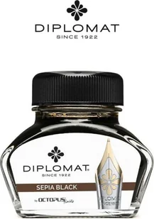 Diplomat Atrament do piór wiecznych DIPLOMAT, w kałamarzu, 30 ml, czarny sepia - Naboje i atramenty - miniaturka - grafika 1