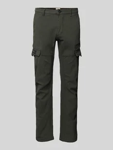Spodnie cargo o kroju slim fit z wpuszczanymi kieszeniami - Spodnie męskie - miniaturka - grafika 1