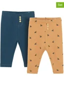 Spodenki dla niemowląt - COOL CLUB Legginsy (2 pary) w kolorze granatowym i żółtym - miniaturka - grafika 1
