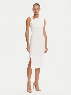 Rinascimento Sukienka koktajlowa CFC0125330003 Biały Slim Fit - Sukienki - miniaturka - grafika 1