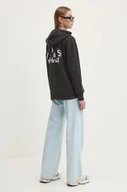 Bluzy damskie - Vans bluza damska kolor czarny z kapturem z nadrukiem VN000HBXBLK1 - miniaturka - grafika 1