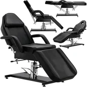 Fotele kosmetyczne - Fotel kosmetyczny hydrauliczny obrotowy spa czarny leżanka - miniaturka - grafika 1