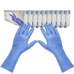 Rękawiczki nitrylowe M niebieskie Ampri Blue 300 100sztuk karton 10op - Rękawiczki jednorazowe - miniaturka - grafika 1