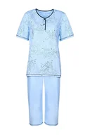 Piżamy damskie - PIŻAMA DAMSKA M NA KRÓTKI RĘKAW NIEBIESKA WYGODNA KOMFORTOWA - miniaturka - grafika 1