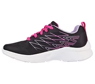 Buty dla dziewczynek - Skechers Dziewczęce sneakersy Microspec Bright Runner, Czarne wykończenie lawendowe z siatki, 35.5 EU - miniaturka - grafika 1