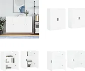 Szafki do salonu - vidaXL Szafki ścienne 2 szt. Biały 69,5x34x90 cm - Szafka ścienna - Szafki ścienne - Szafka - Szafka do przechowywania - miniaturka - grafika 1