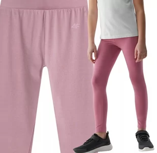 Legginsy bawełniane elastyczne dziewczęce 4F Junior - Legginsy - miniaturka - grafika 1