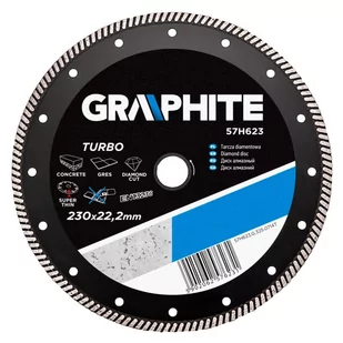 Graphite Tarcza diamentowa 230 x 22.2 mm, turbo super cienka TOP-57H623 - Tarcze do pił - miniaturka - grafika 1