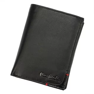 Portfele - Pionowy skórzany męski portfel Pierre Cardin RFID - grafika 1